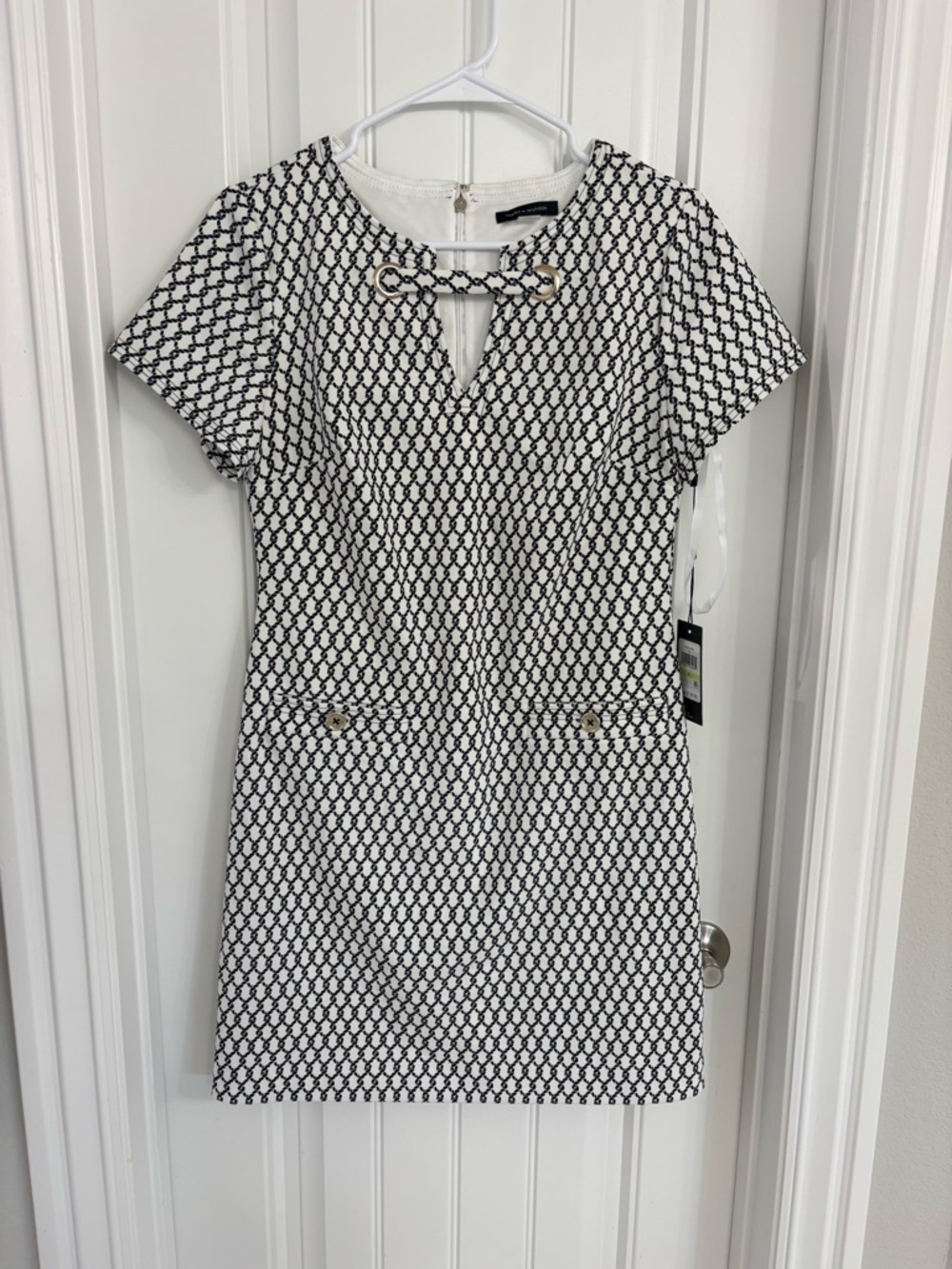 Tommy Hilfiger Black & White Geometric Mini Dress